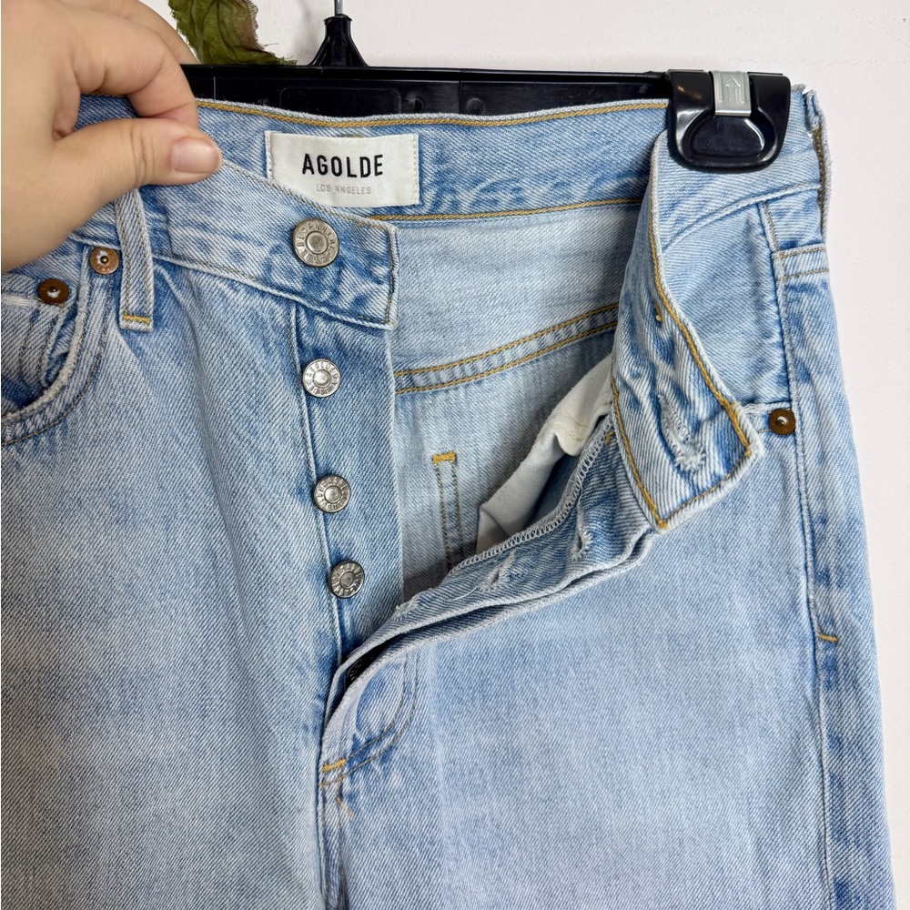 Agolde ‘Riley’ High Rise Straight Leg Cropped Jeans - Picture 4 of 10